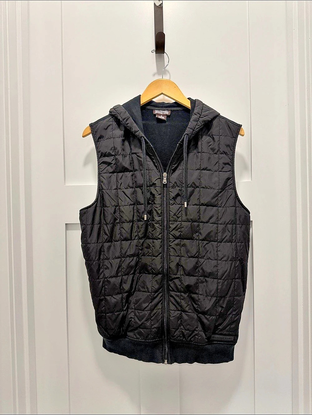 Michael Kors Quilted Hooded Vest in Black Like New